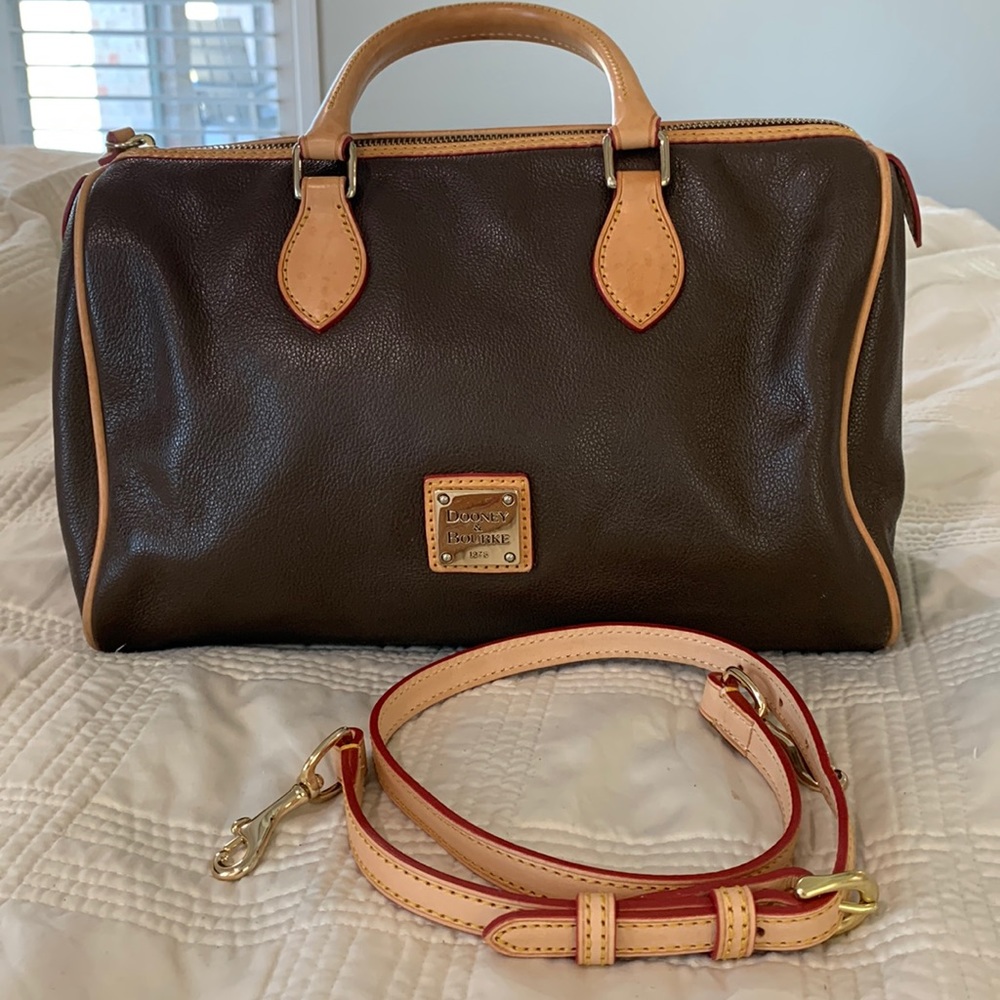 Brown leather Dooney & Bourke barrel satchel